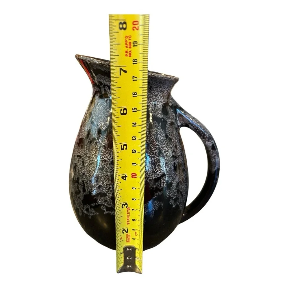 Pitcher Black White With Touch Of Brown‎ Marked USA 9020